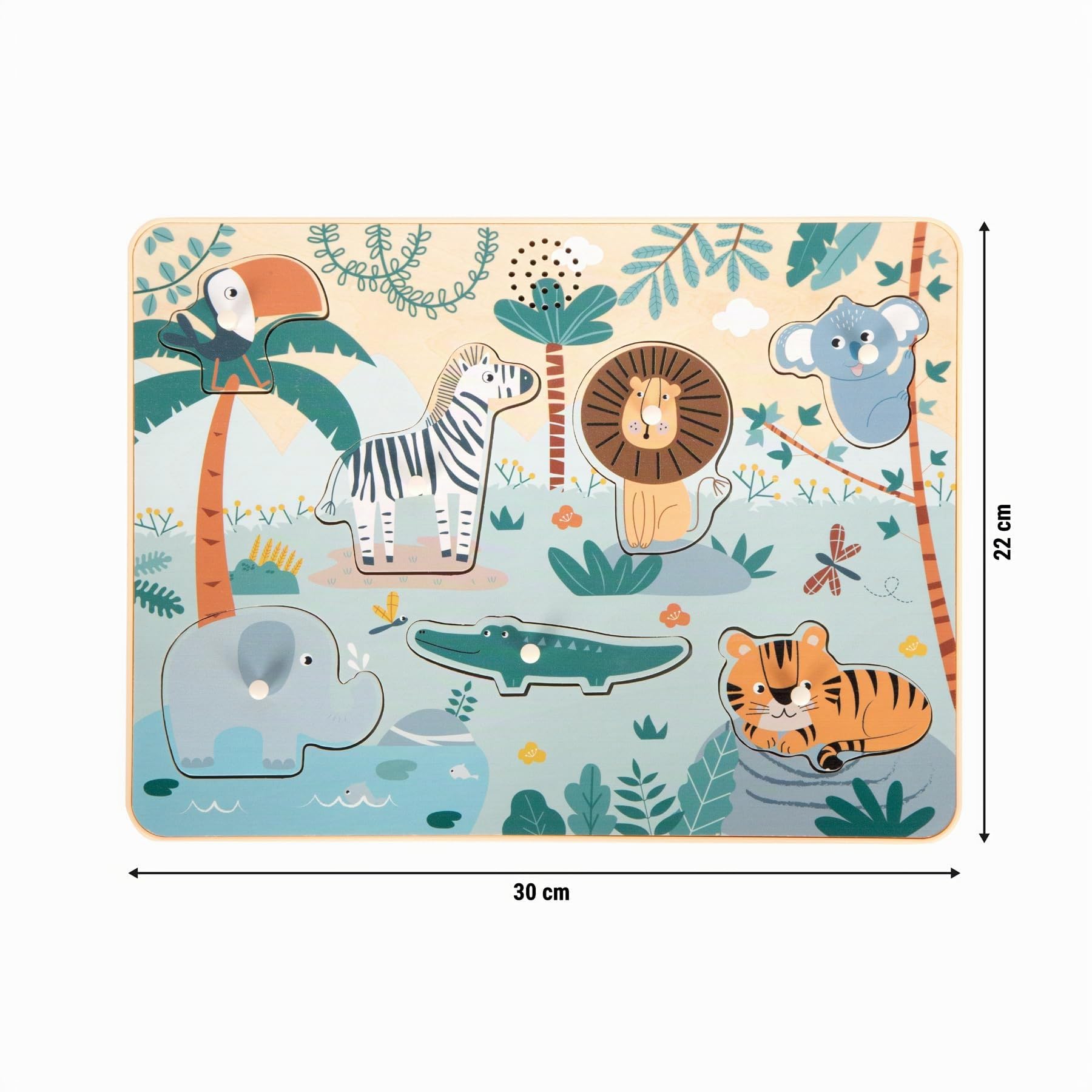 smallfoot Safari puzzle sonoro versi animali in legno 7 pezzi