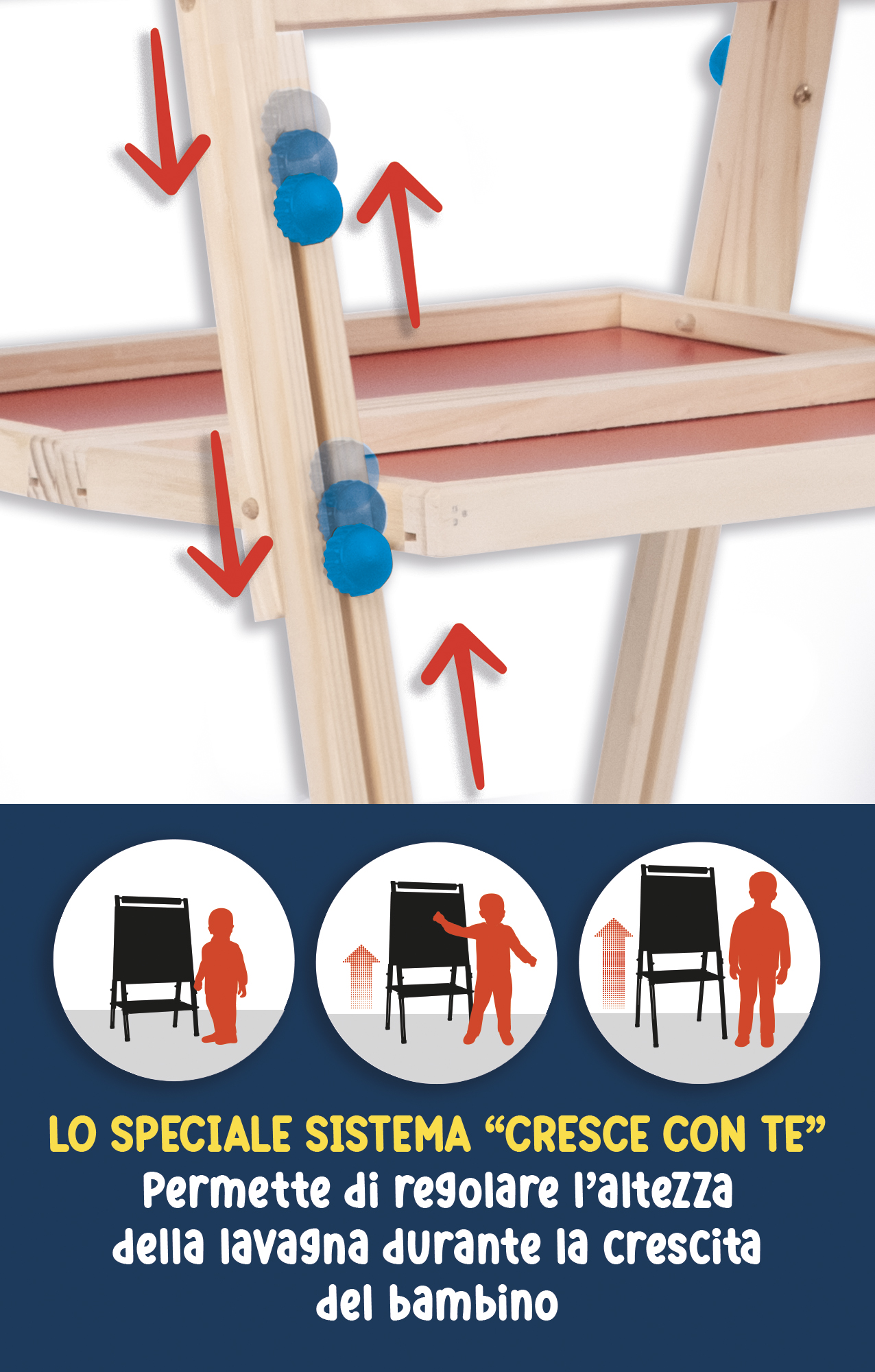 Lisciani Montessori Lavagnona legno lavagna Cresce Con Te