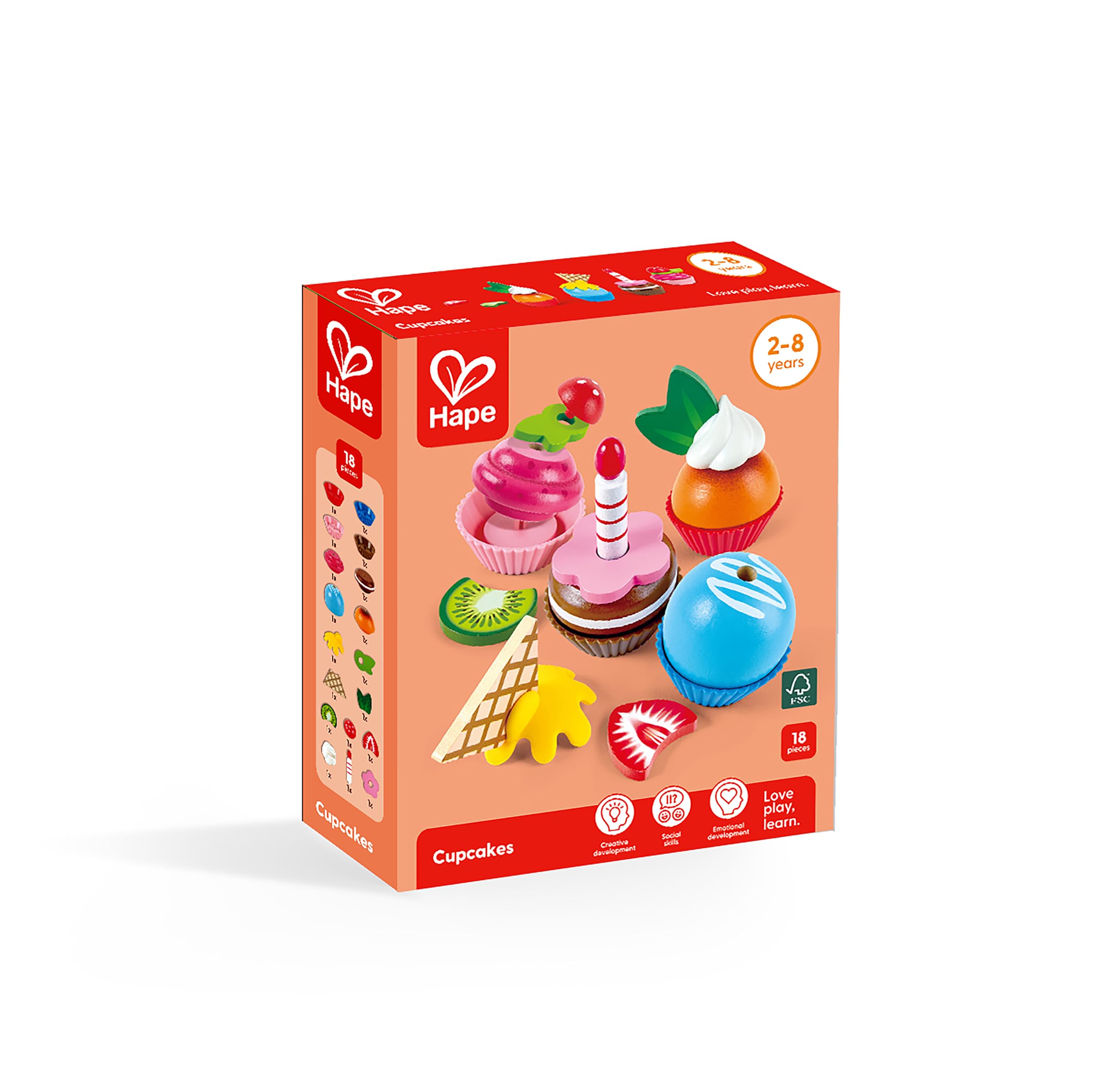 Hape Cupcake set 4 dolcetti giocattolo con topper