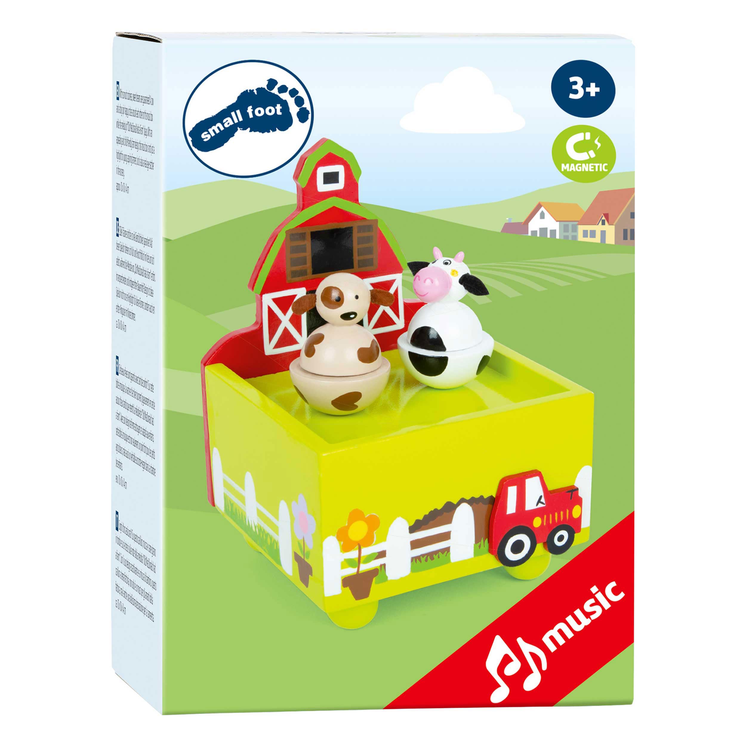 smallfoot 11715 Carillon Fattoria Legno Mucca e Cane
