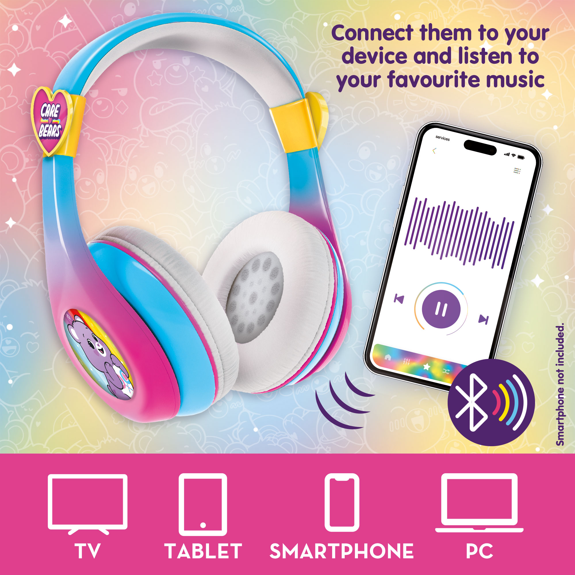 Lisciani Care Bears cuffie bluetooth bambini regolabili