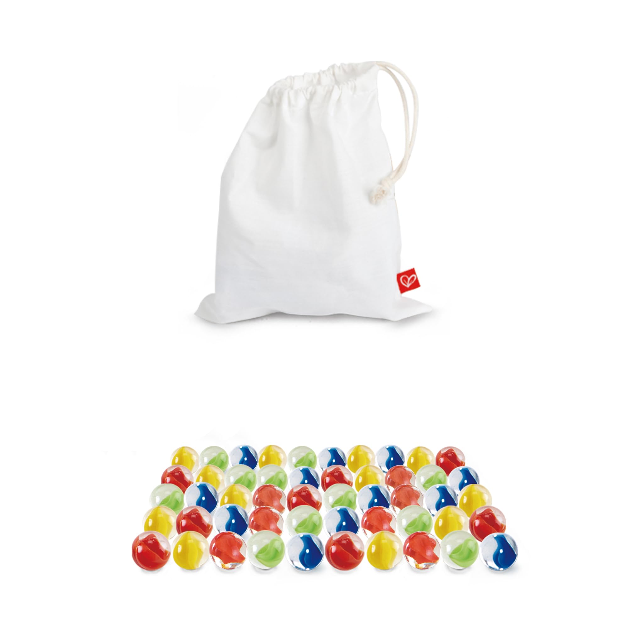 Hape Quadrilla biglie gara vetro 50 pezzi sacchetto