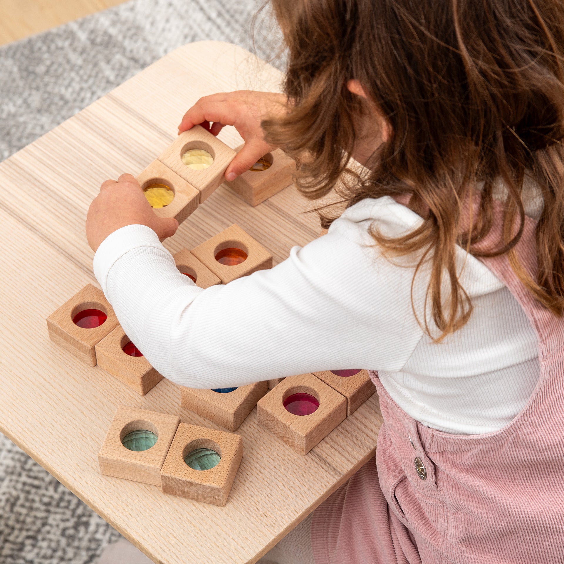 Tickit Wooden Kaleidoscope Blocks cubetti legno 20 pezzi sensoriali