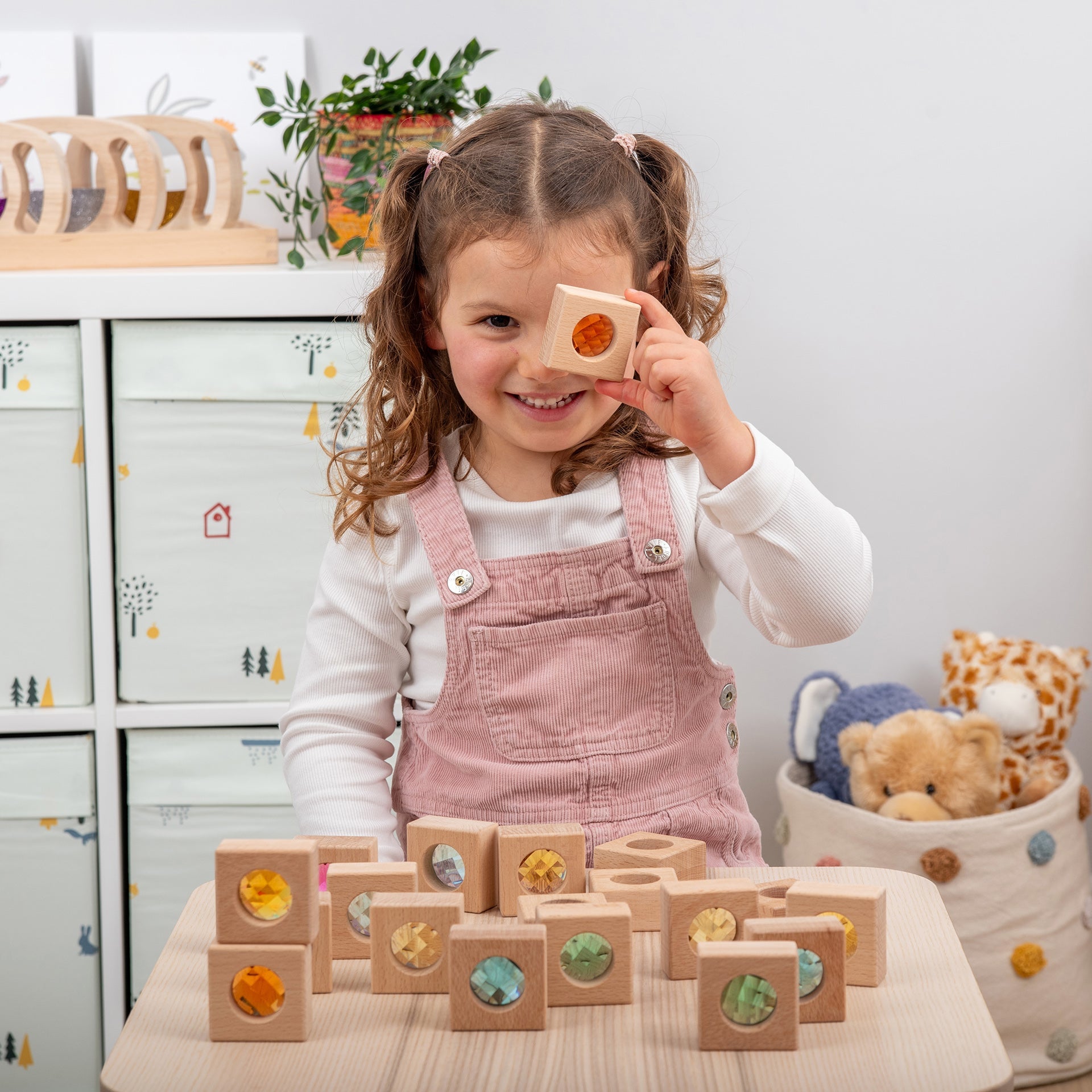 Tickit Wooden Kaleidoscope Blocks cubetti legno 20 pezzi sensoriali