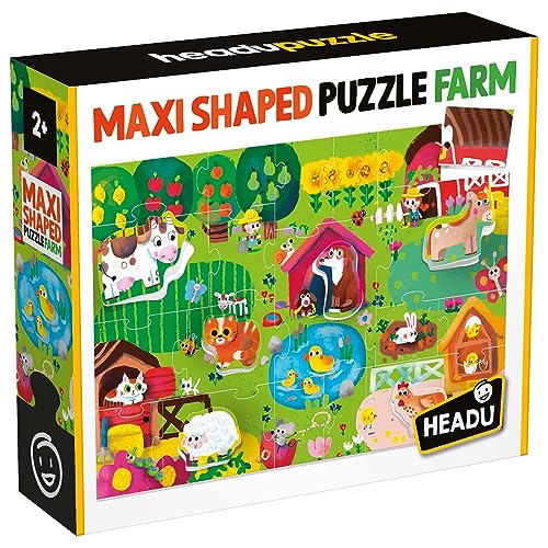 Headu Maxi Shaped Puzzle Farm MU29556 puzzle 19 pezzi 2+ anni