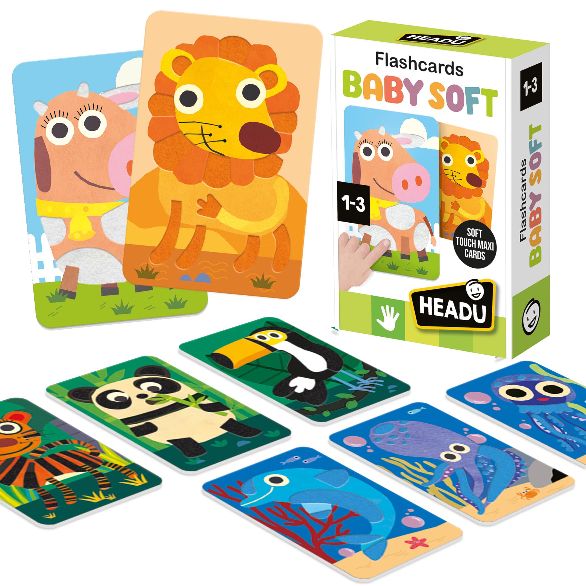 Headu Flashcards Baby Soft carte sensoriali 10 pezzi 1-3 anni