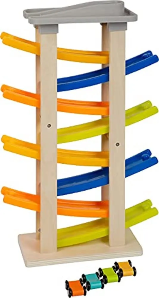 smallfoot 11963 pista macchinine legno 8 rampe 4 auto