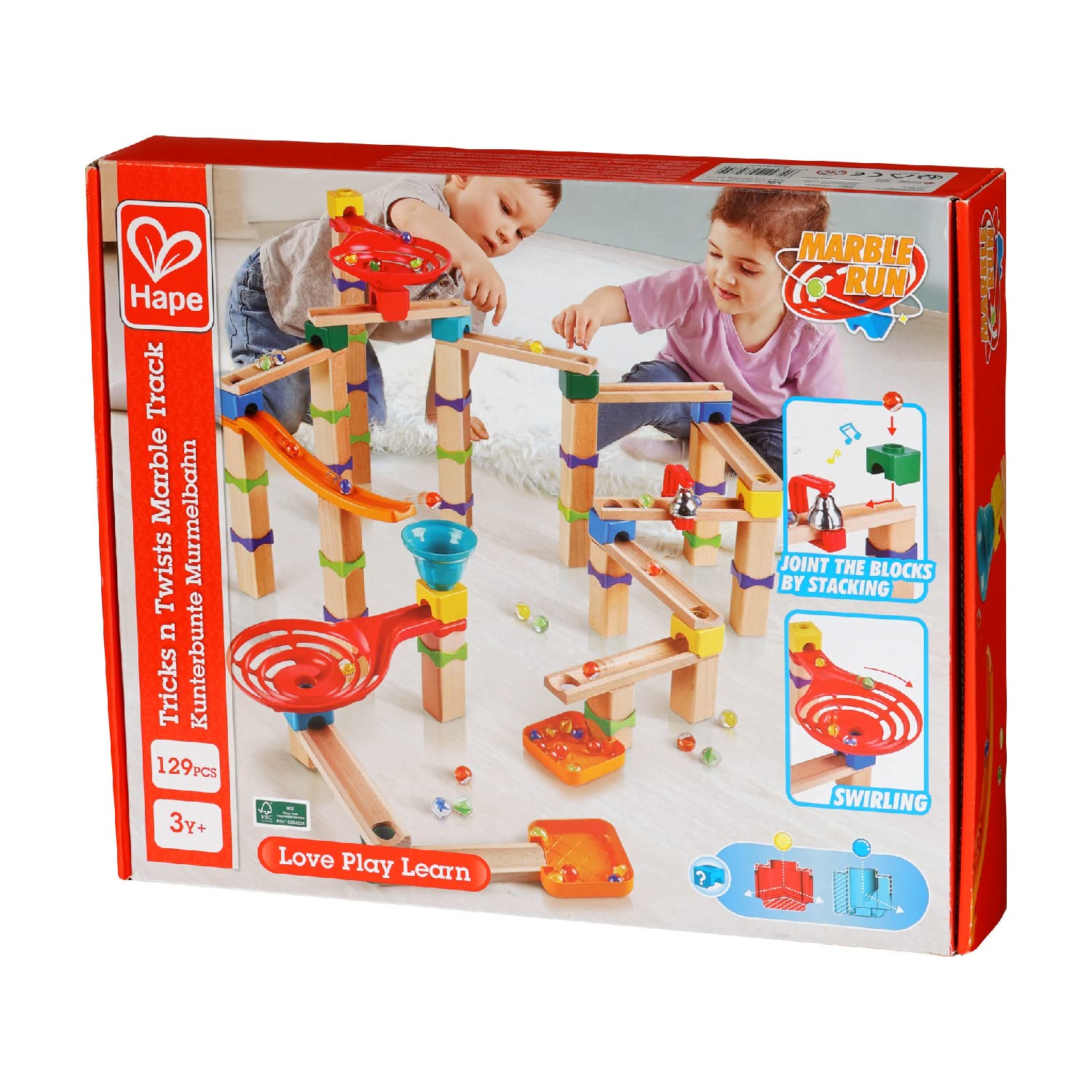 Hape Tricks n Twists pista biglie legno 80 pezzi 40 biglie