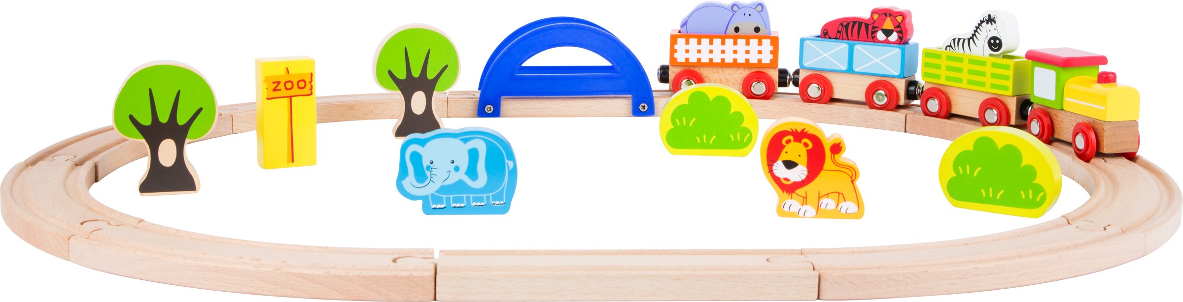 smallfoot 10504 trenino in legno zoo con animali
