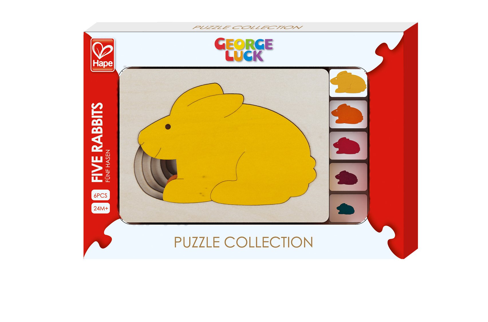 Hape E6515 puzzle 5 conigli legno 2 anni