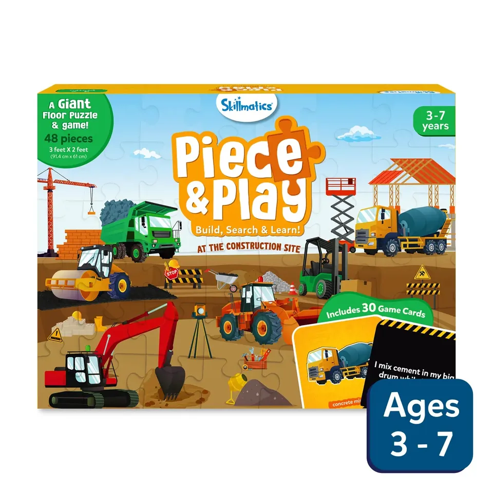 Skillmatics Piece Play Construction Site puzzle pavimento 48 pezzi cantiere