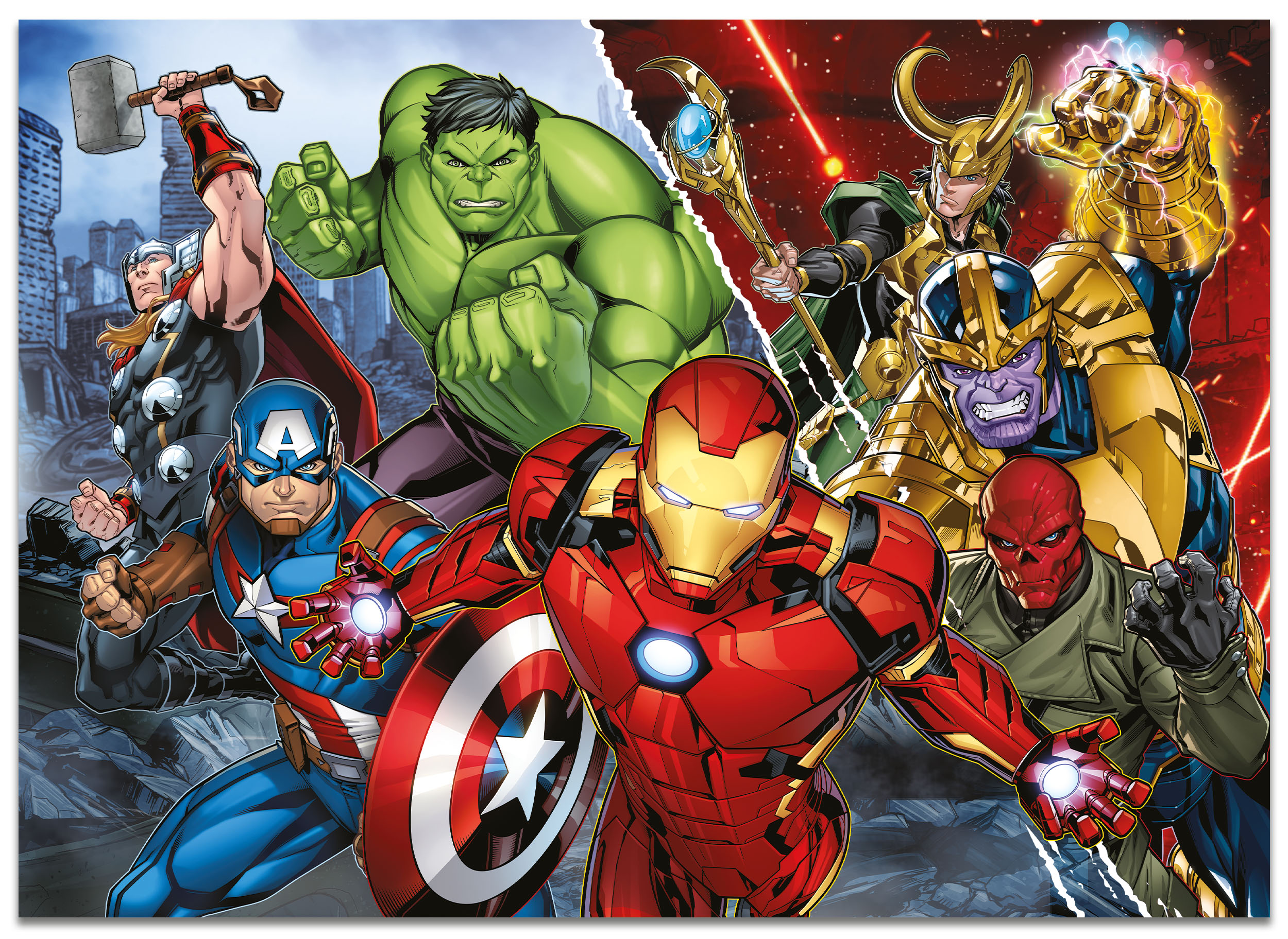 Lisciani Marvel Maxi Floor 108 Avengers puzzle bambini bifacciale