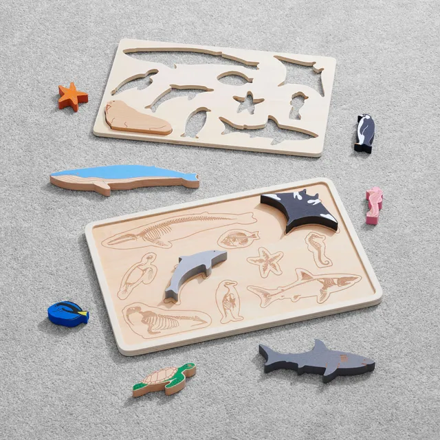 Tickit Ocean Animal Layer puzzle legno 9 animali oceano
