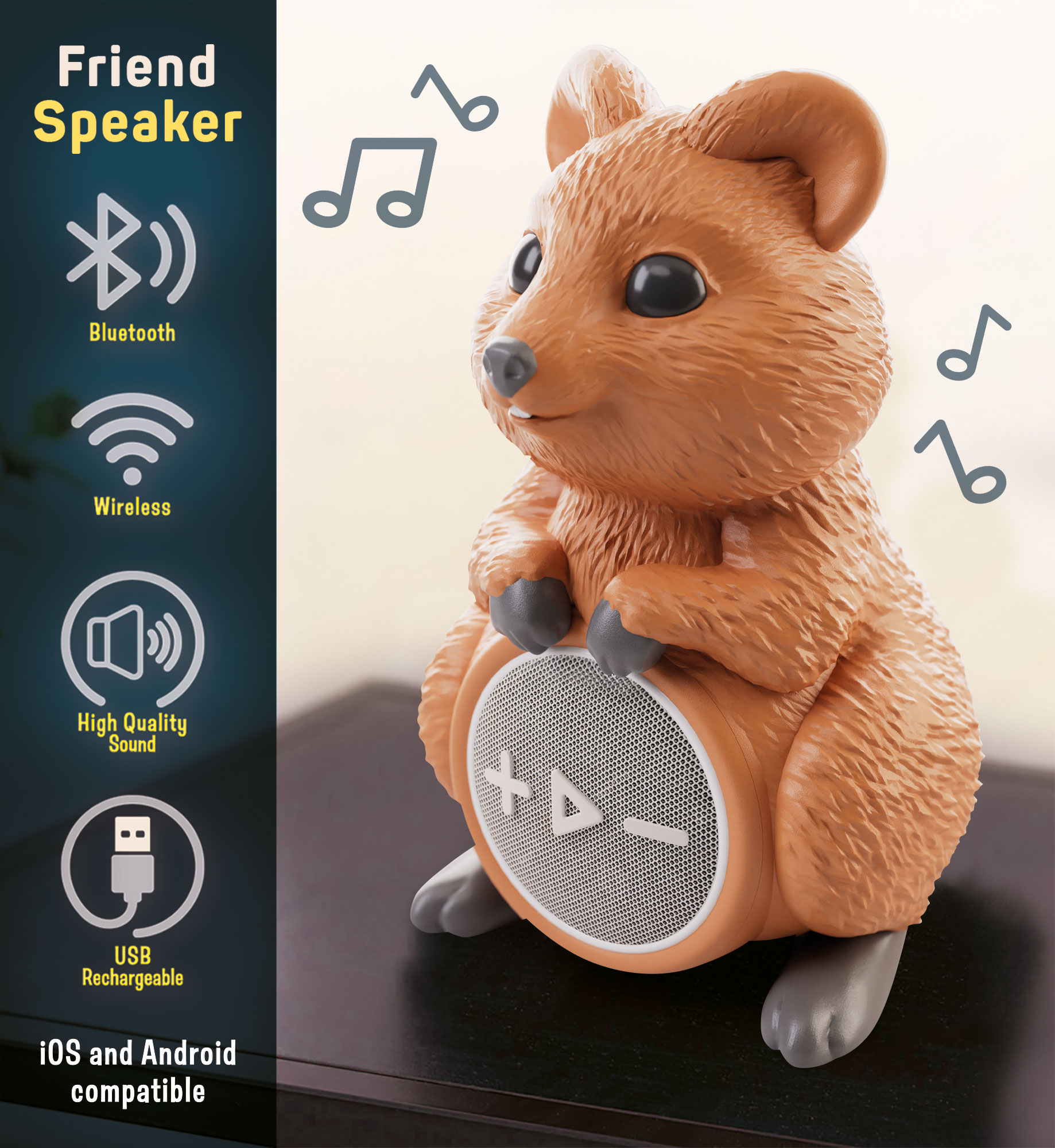 Lisciani Rainy Days Quokka speaker bluetooth senza fili sorriso