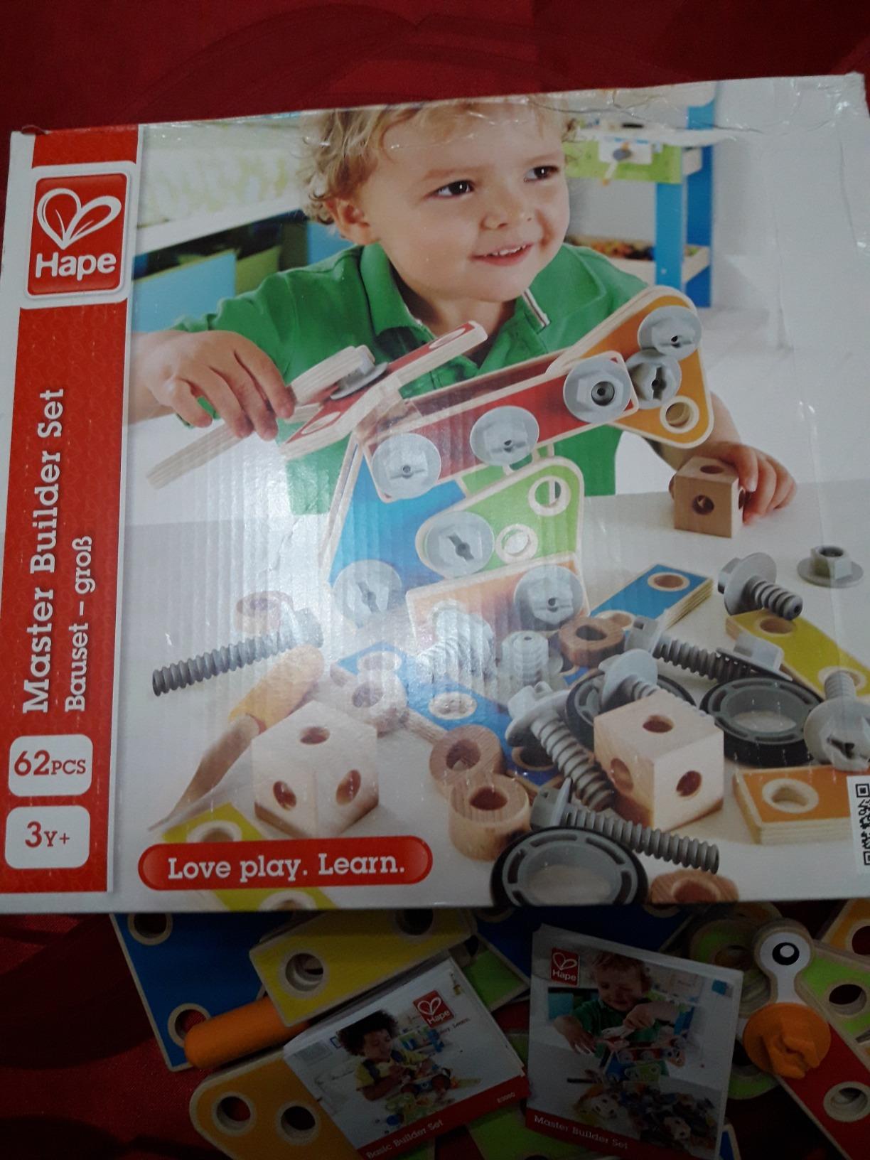 Hape E3081 set costruzioni legno avanzato 62 pezzi