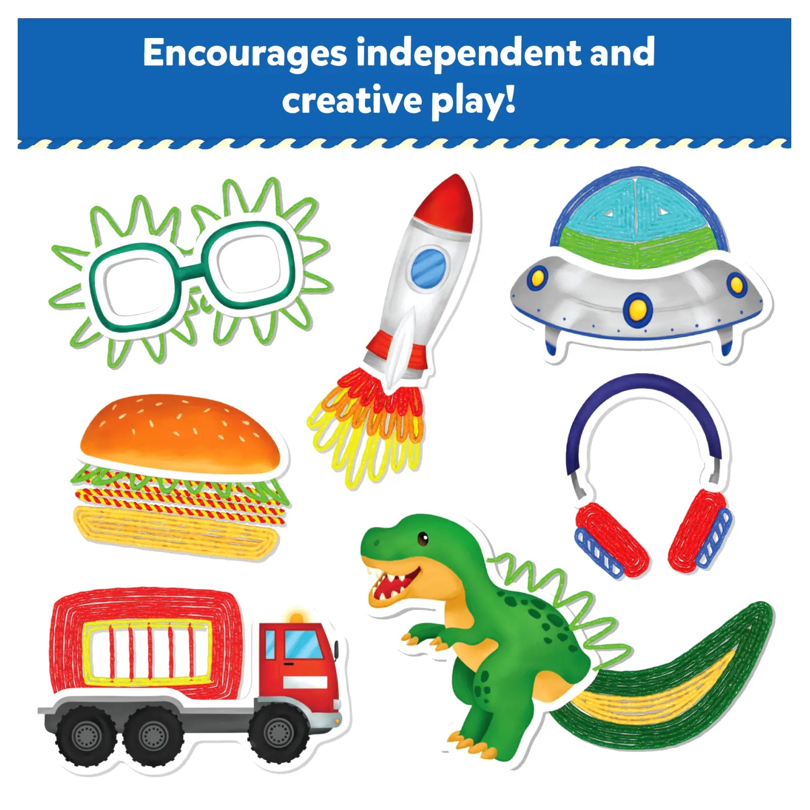 Skillmatics Waxy Window Art Cars Dinos kit creativo 5-12 anni