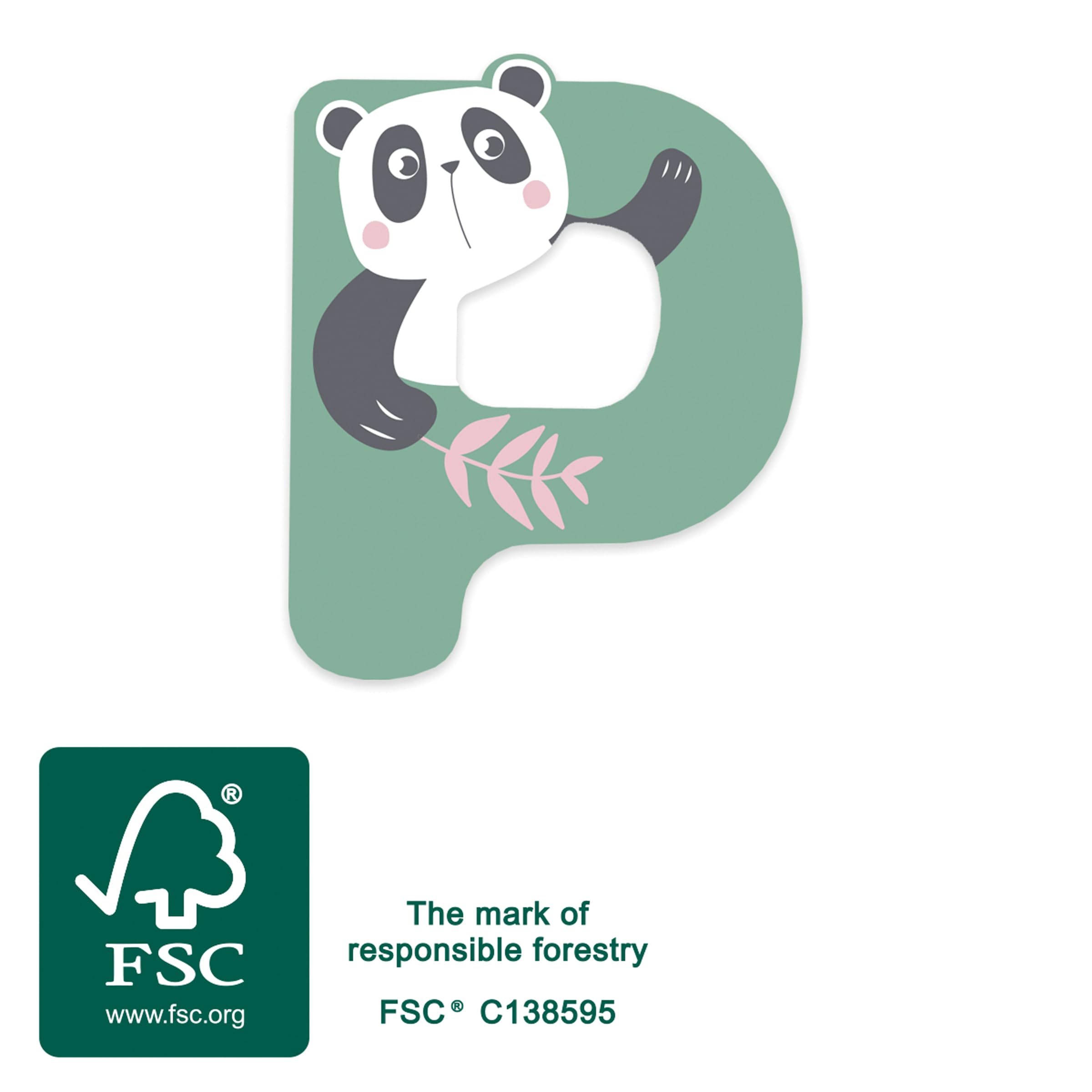 smallfoot 12523 Lettera in Legno P Panda Set da 12
