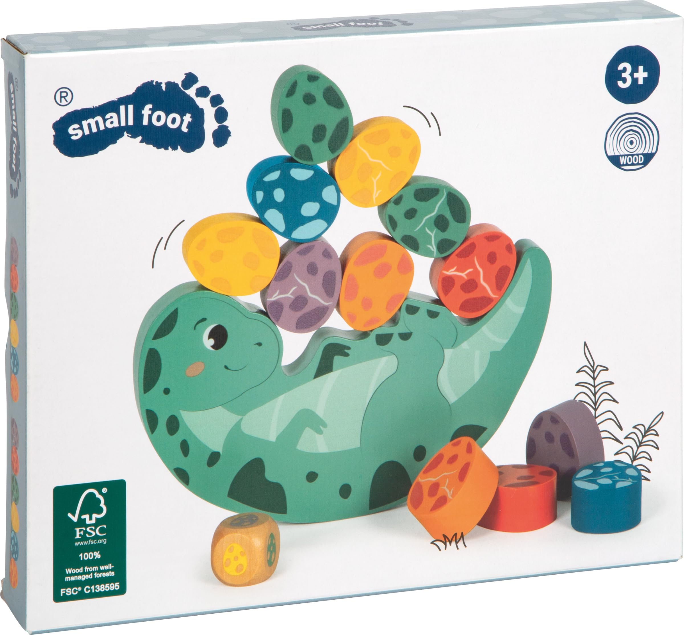 smallfoot Dino gioco di equilibrio legno 12 uova