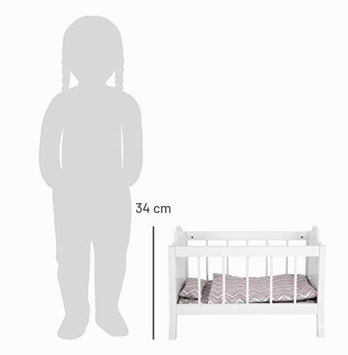 smallfoot lettino per bambole in legno bianco 47 cm
