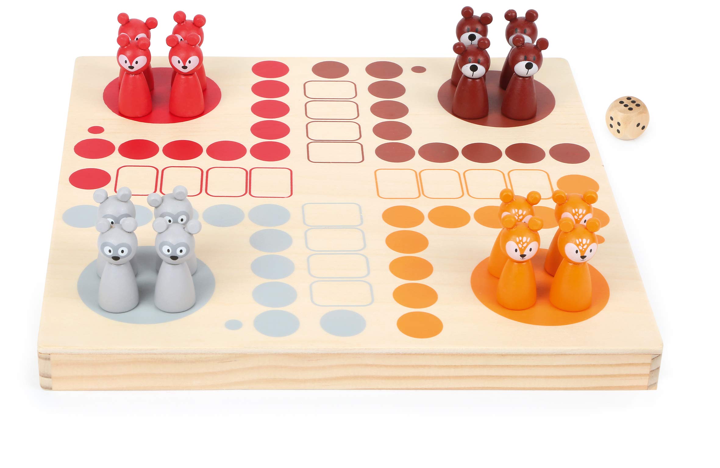 Small Foot 11336 Ludo Animali del Bosco gioco da tavolo in legno