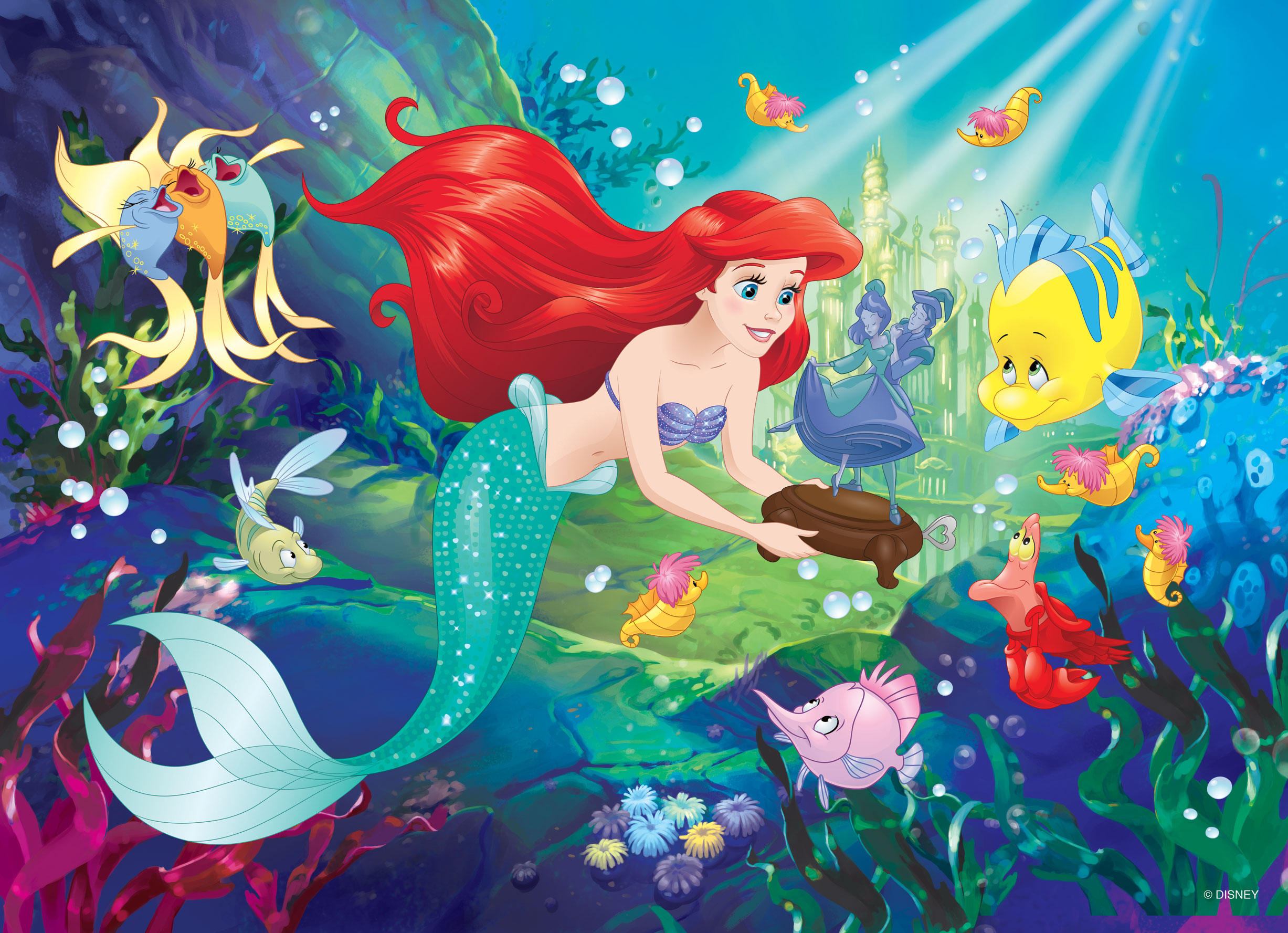Lisciani Disney Plus 60 Little Mermaid puzzle 60 pezzi double-face