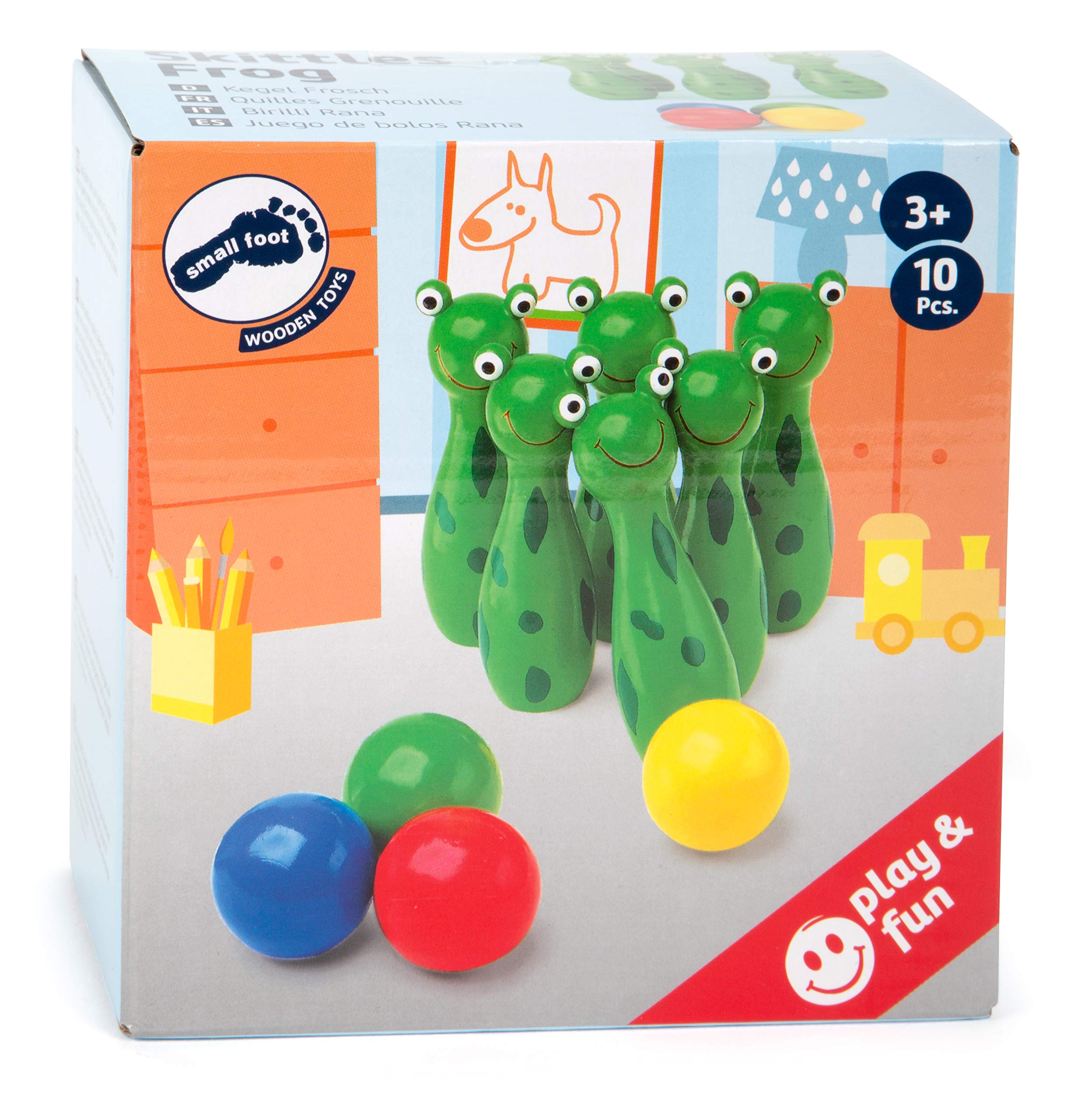 smallfoot 8166 birilli rana legno gioco movimento
