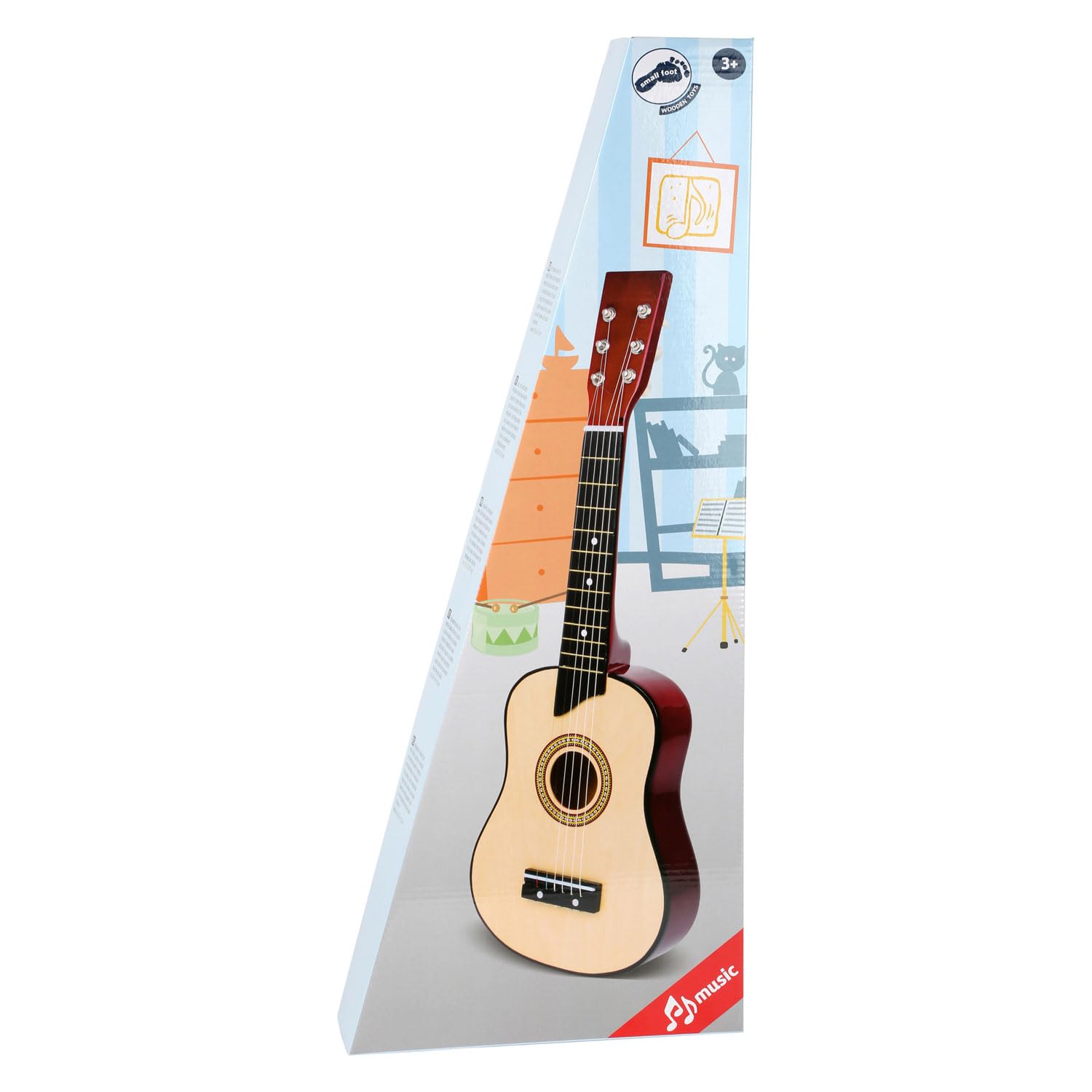 smallfoot Natura chitarra bambini legno 6 corde con plettro