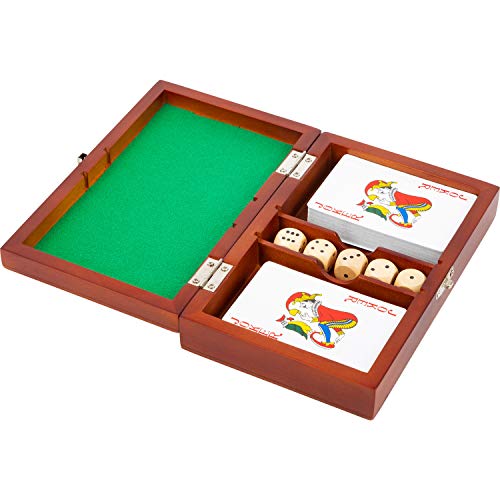 smallfoot 11363 set carte e dadi legno scatola verde
