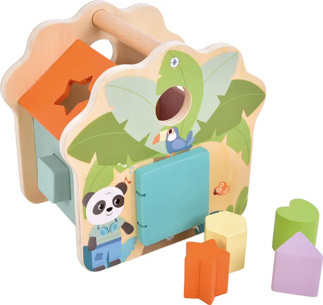 smallfoot Jungle Friends casetta dado incastro legno 5 pezzi