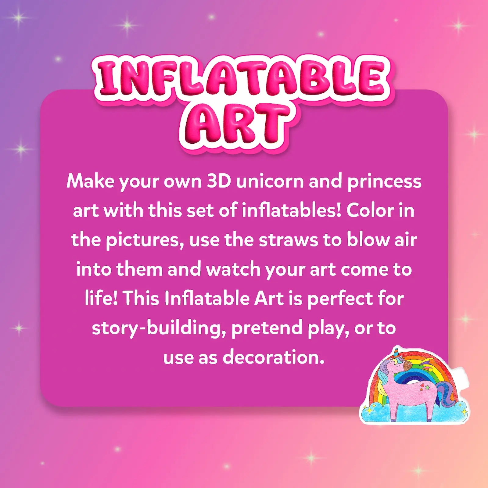 Skillmatics Inflatable Art Unicorns Princesses gonfiabili 4-7 anni