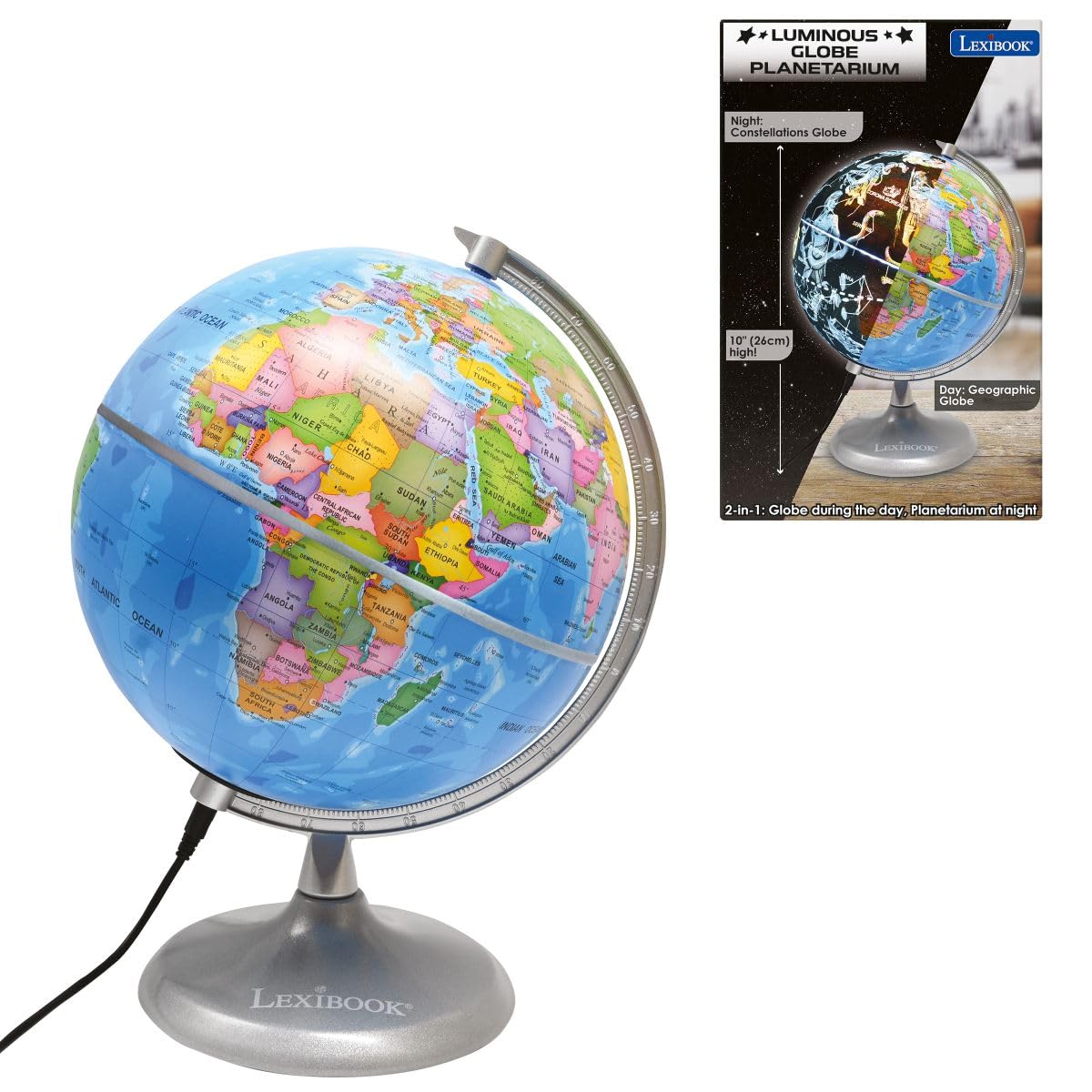 Lexibook Luminous Planetarium NLJ185EN globo giorno notte