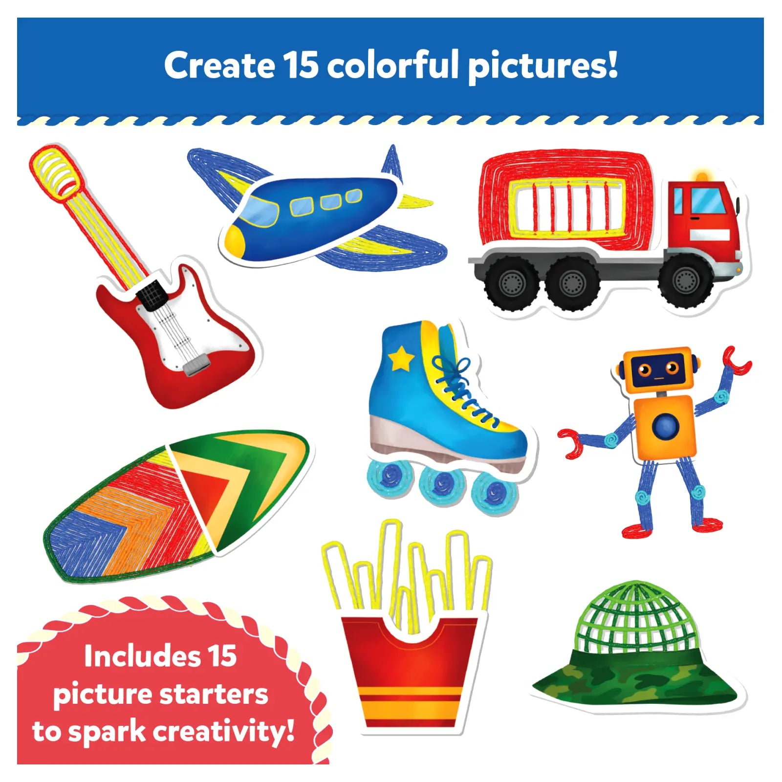 Skillmatics Waxy Window Art Cars Dinos kit creativo 5-12 anni