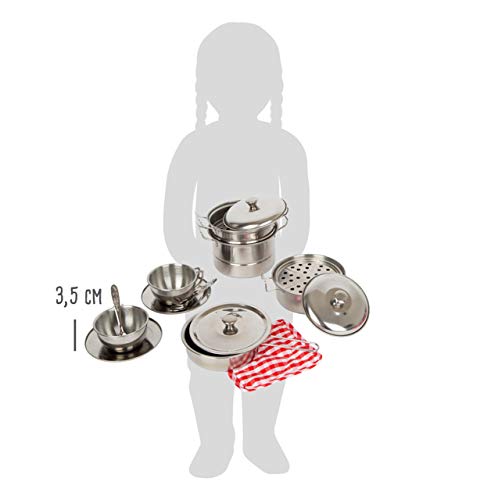 smallfoot 11752 set stoviglie XL 20 pezzi in metallo