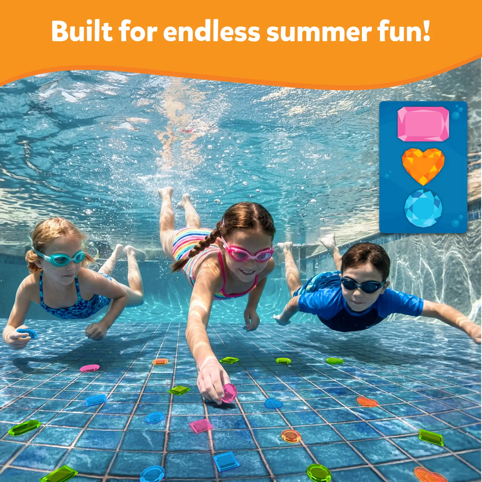 Skillmatics Seek & Splash gioco piscina immersioni gemme