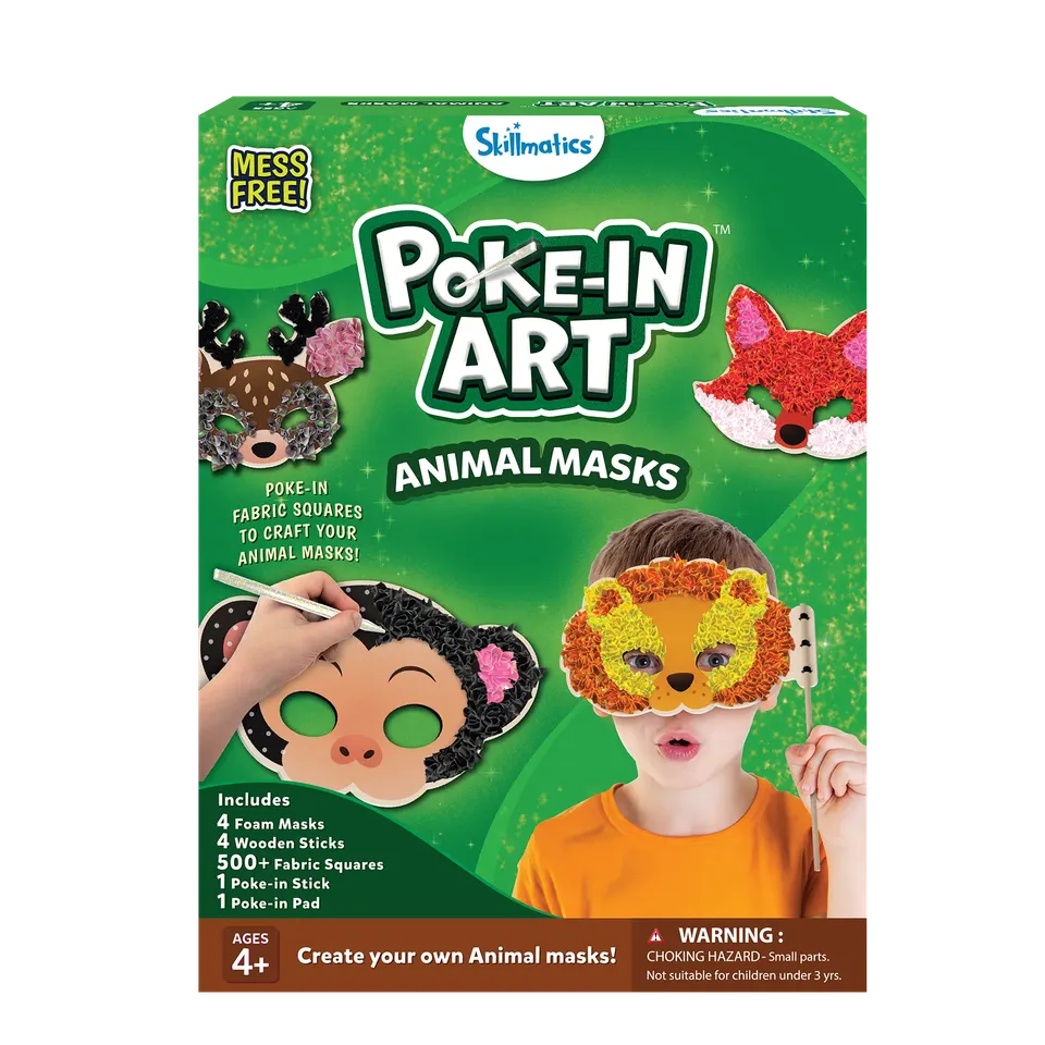 Skillmatics Poke-in Art Animal Masks maschere animali 4-9 anni