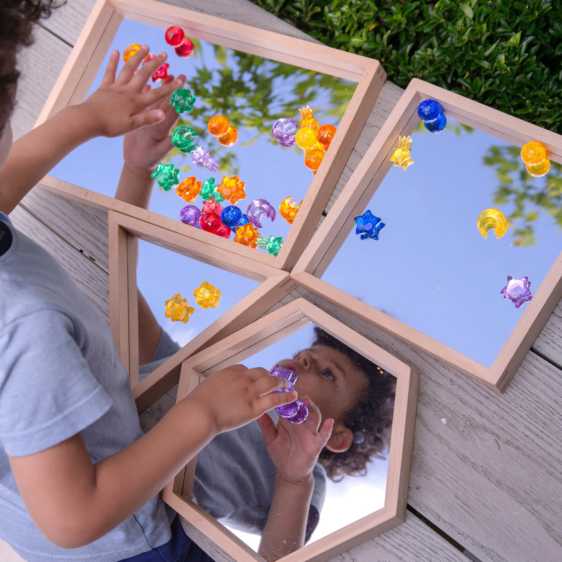 Tickit Mirror Play vassoio specchio legno 4 forme