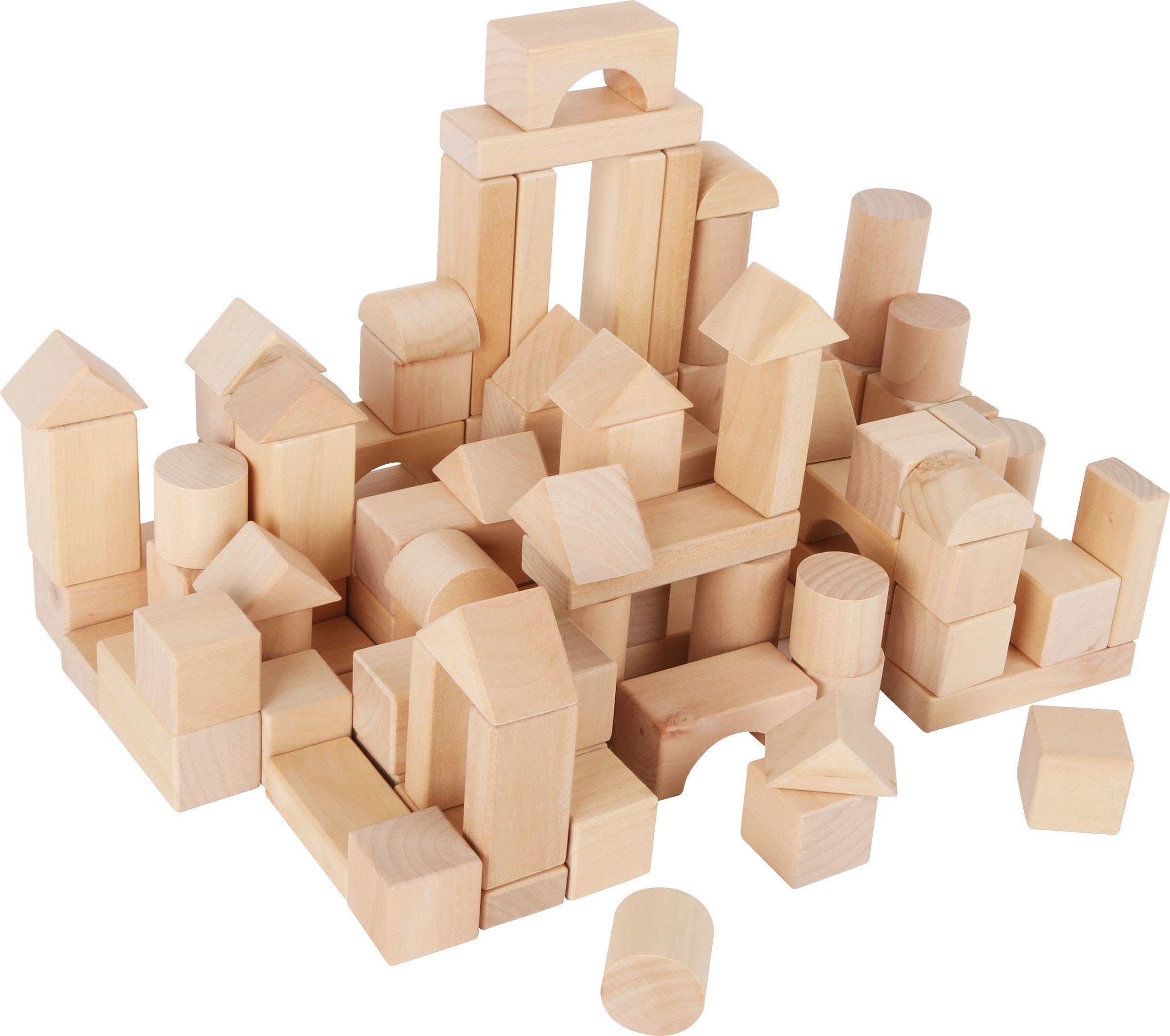 smallfoot 7073 cubetti costruzioni legno 100 pezzi naturali