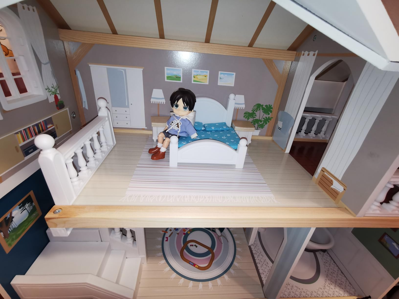 smallfoot Villa in città casa bambole legno 3 piani arredata