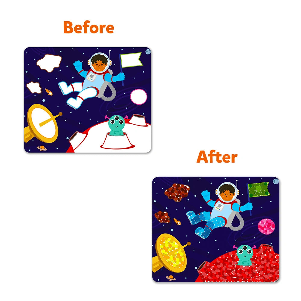 Skillmatics Dot It Space sticker art 500 adesivi 3-7 anni