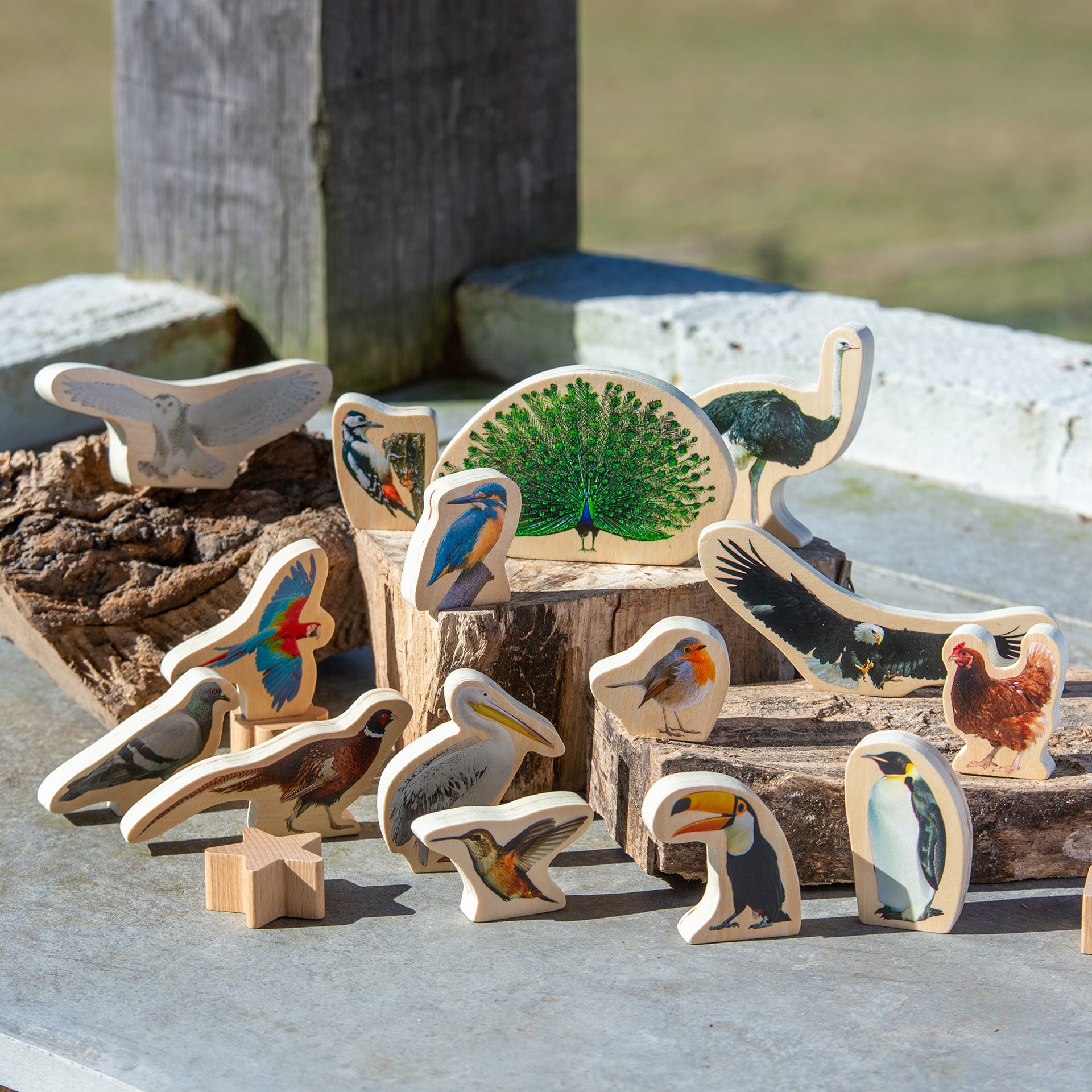 Tickit Wooden Bird blocchi legno uccelli 15 pezzi