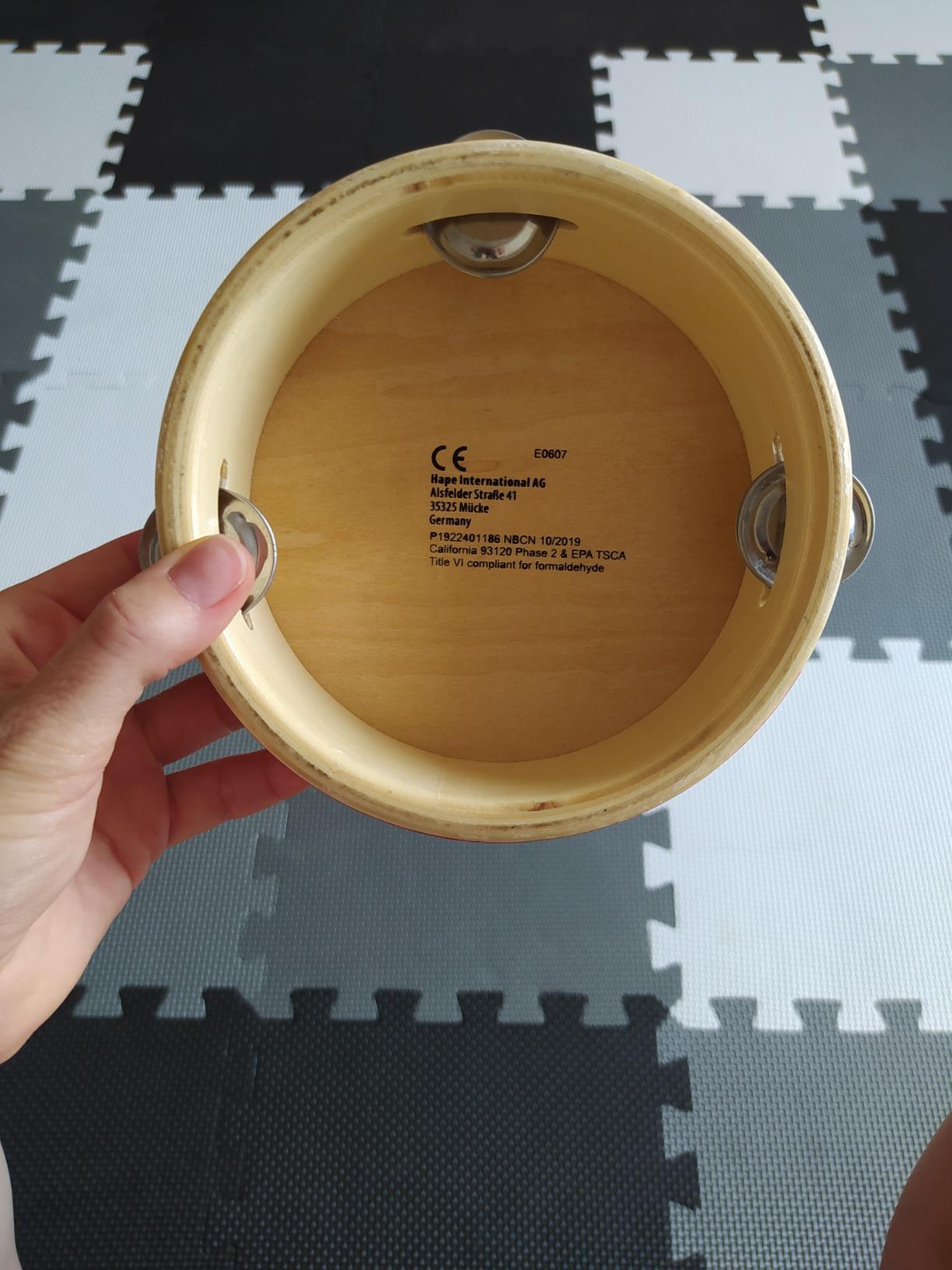Hape Tamburello 2 in 1 Strumento Musicale Legno 12 Mesi