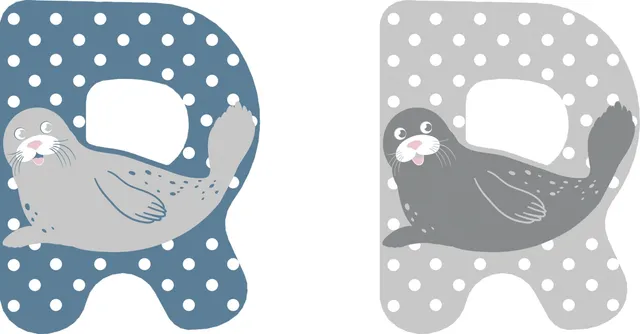smallfoot Set Lettere Cameretta 12525 lettera legno R foca 12 pezzi