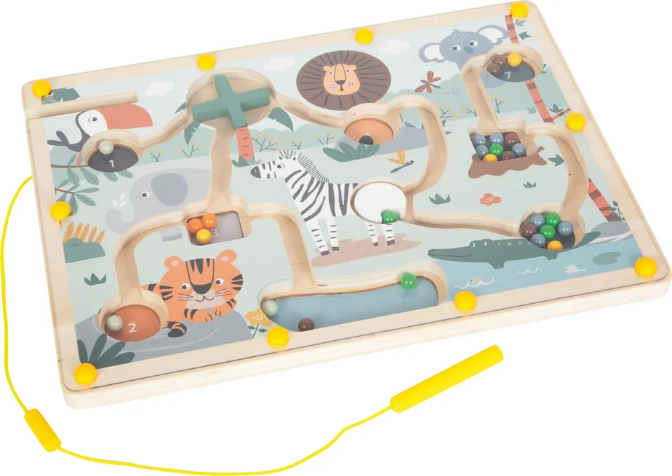smallfoot Safari labirinto magnetico in legno con penna