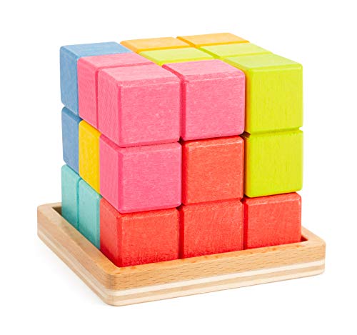 smallfoot 11346 Puzzle Cubo 3D legno 7 pezzi dai 5 anni