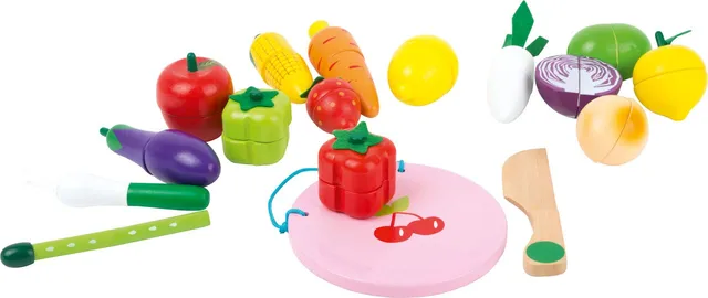 smallfoot 11224 Frutta e Verdura da Tagliare Legno 30 Pezzi
