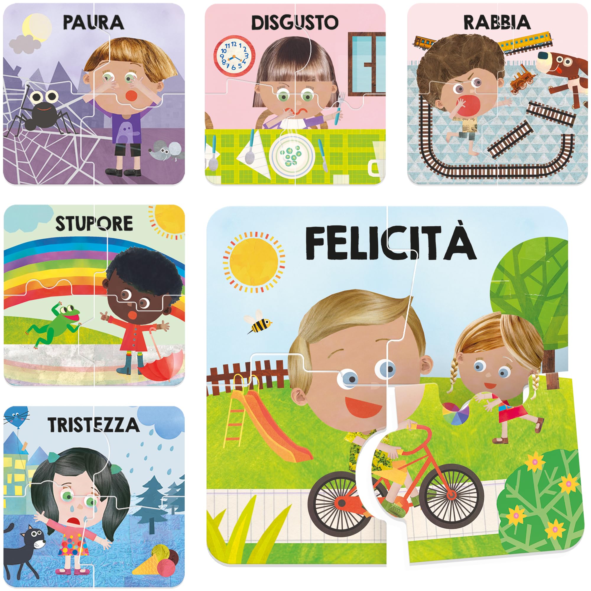 Headu Primi Incastri Emozioni puzzle bambini 1-4 anni