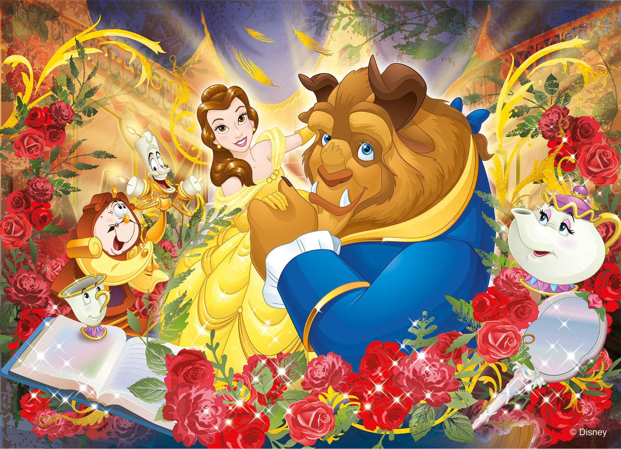 Lisciani Disney Puzzle DF Plus Bella e Bestia puzzle 108 pezzi da colorare