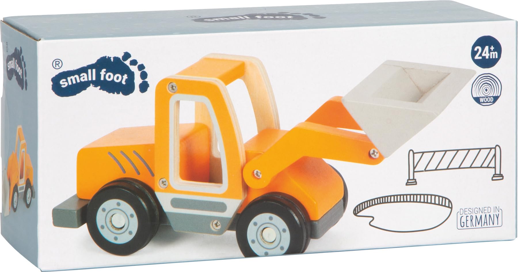 smallfoot 12635 caricatore compatto ruspa in legno 21 cm