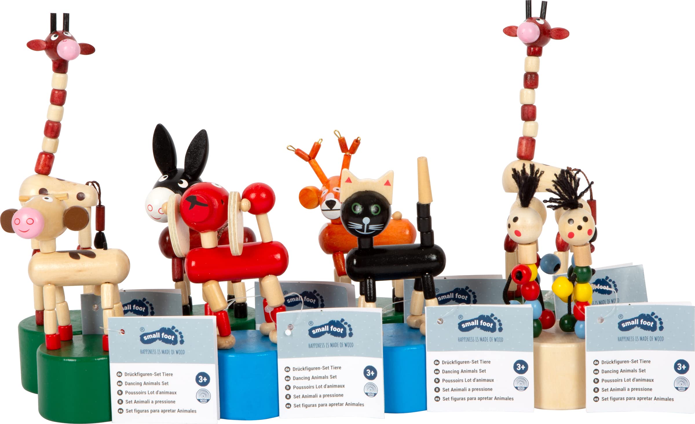 smallfoot 7228 Animali a Pressione animaletti 8 pezzi