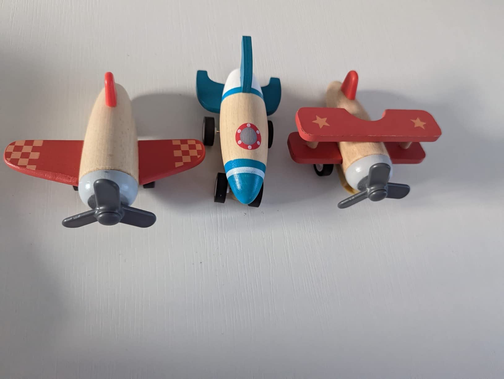 smallfoot 11884 set aerei e missile legno a carica 3 pezzi